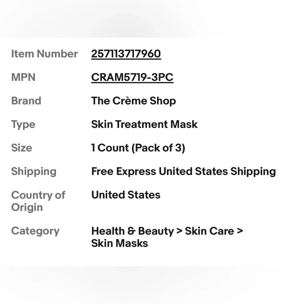 The Crème Shop Red Panda Face Mask (pack of 3)